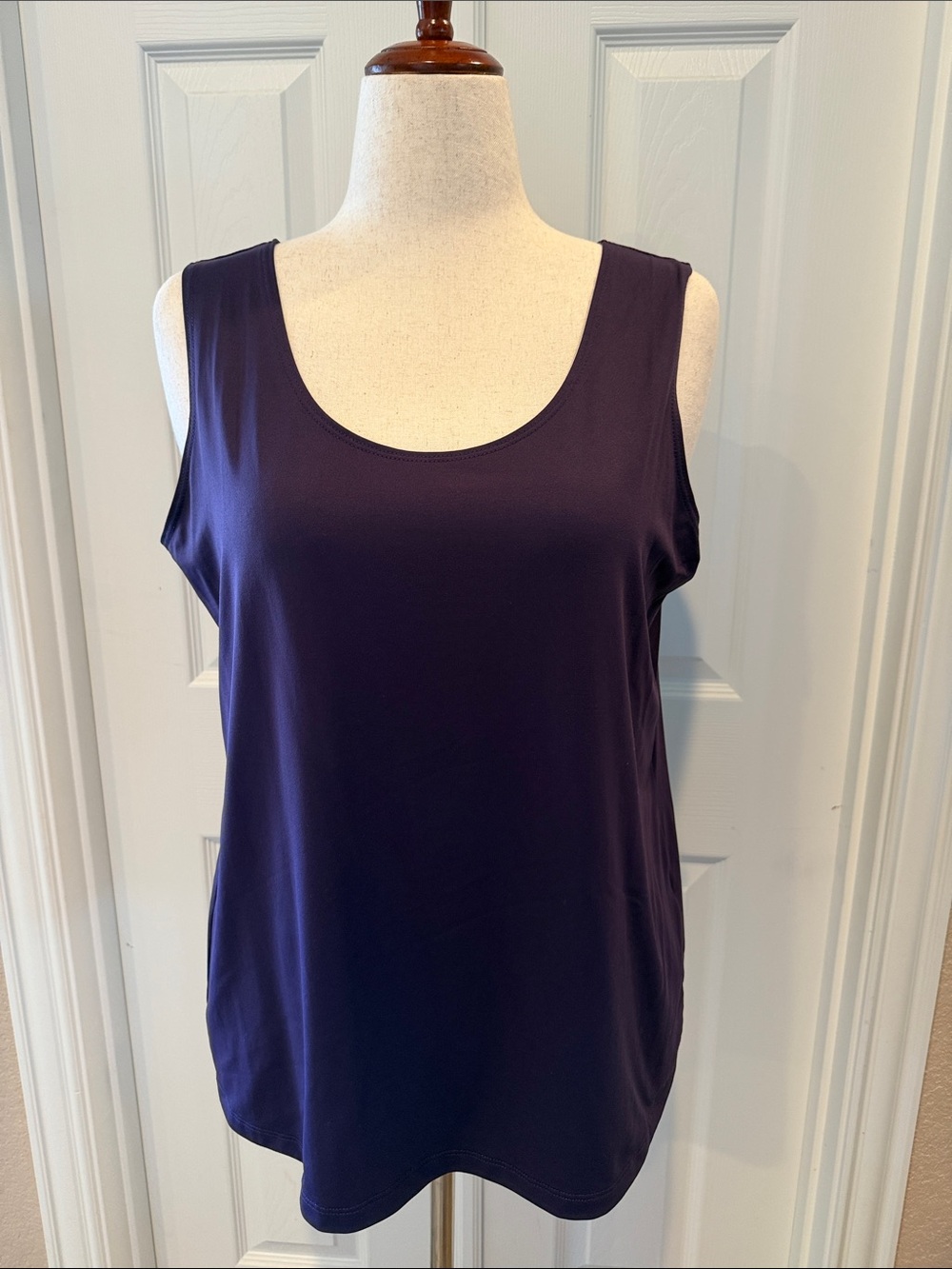 Chico's Sleeveless Scoop Tank in Deep Purple